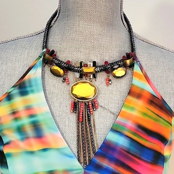 Bebe Halter Top Individually Hand Embellished Neck Strap, NWT, Size: S/P - Picture 8 of 10